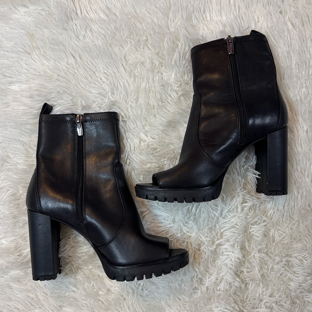 Vince Camuto Chunky Peep Toe Lace-Up Platform Boots - Picture 3 of 6